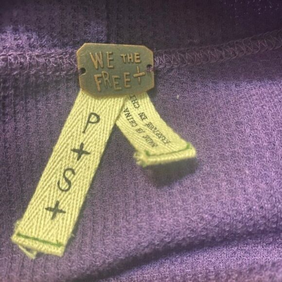 Free People We the Free Wonder Woman Purple Mock Thermal Tunic, size SP - Picture 6 of 7